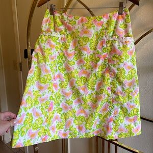 Vintage Lilly Pulitzer chicken hen skirt with pockets